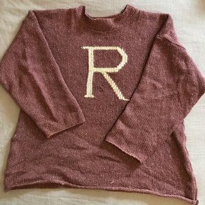 Wizarding World of Harry Potter Ron Weasley Brown Cottagecore Wool “R” Sweater